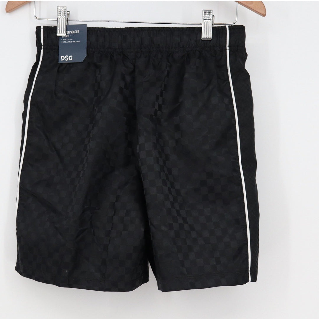DSG Boys XL 18 Woven Soccer Shorts Black Checkered Athletic