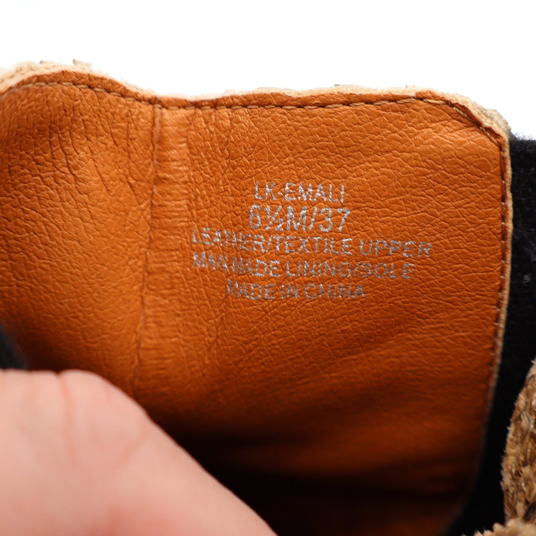 Lucky Brand Emali Snakeskin Leather Lug Sole Chelsea Boots Tan Brown 6.5