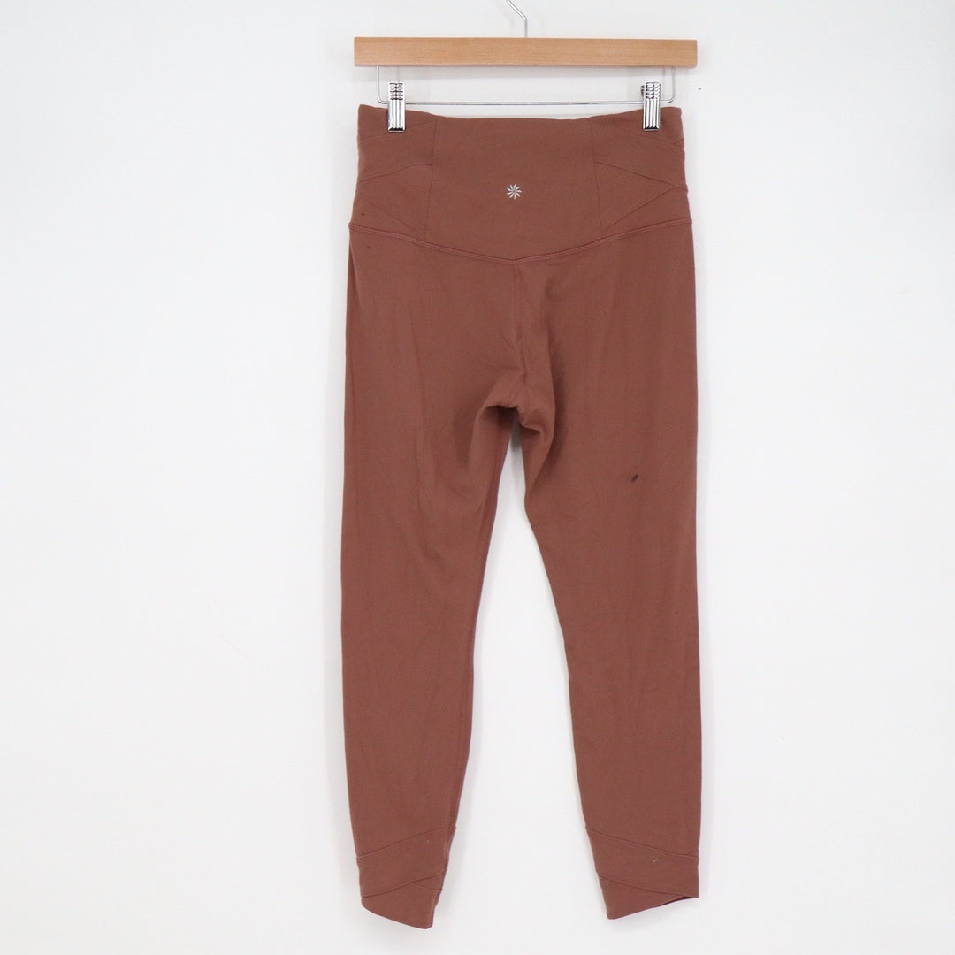 Athleta Elation Pirouette 7/8 Tight Leggings Brown Medium Crisscross Ankle High