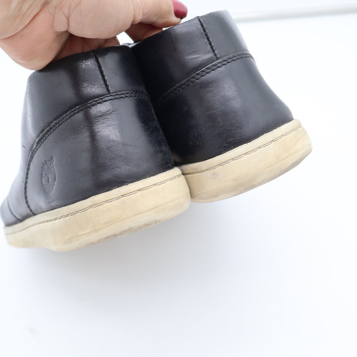 Timberland Sneakers Mens 10W Black Leather Chukka Mid Top Good