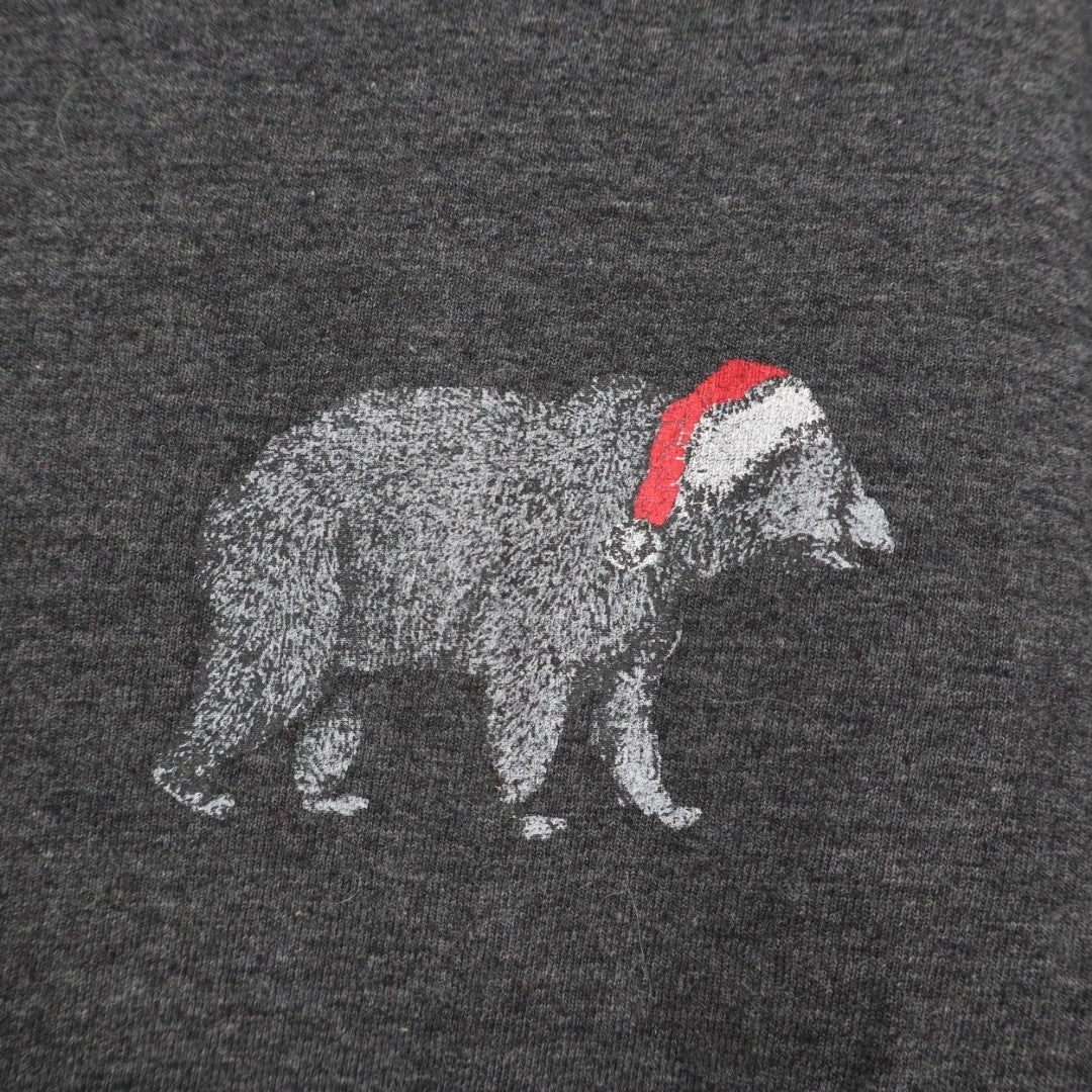 Lucky Brand Pajama Shirt Mens Large Charcoal Gray Cotton Henley Neck Sleepwear