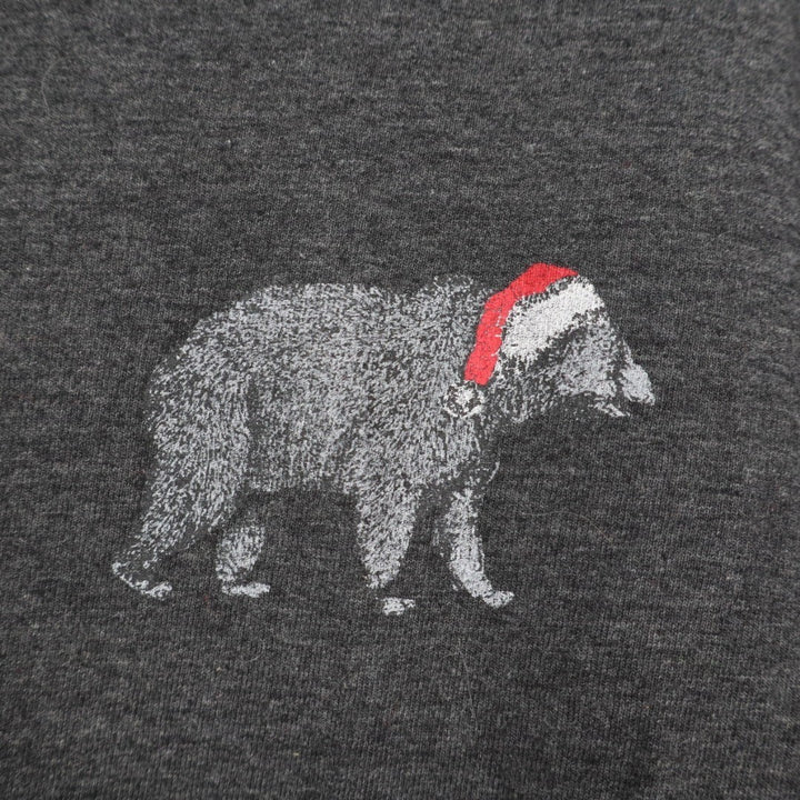 Lucky Brand Pajama Shirt Mens Large Charcoal Gray Cotton Henley Neck Sleepwear