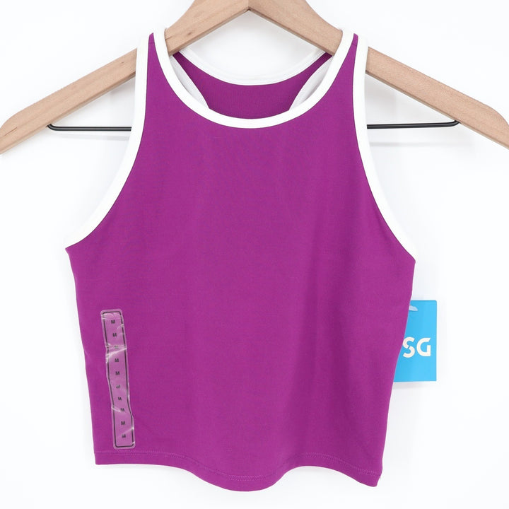 DSG Girls Momentum Shelf Bra Tank-Bound Vibrant Violet Racerback Crop Top Size M