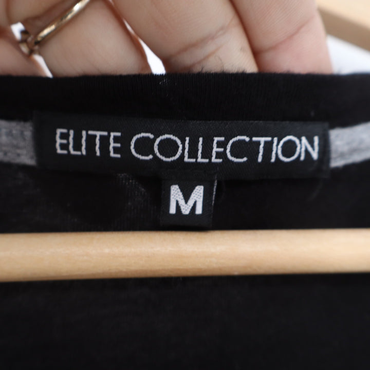 Elite Collection Black V-Neck Short Sleeve T-Shirt Size M