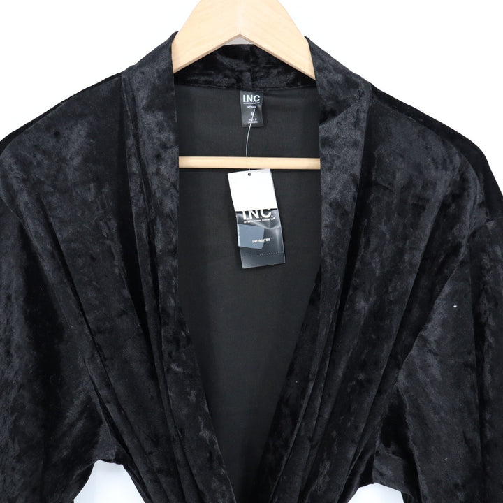 INC International Concepts Intimates Kimono Robe Womens Medium Black Waist Belt