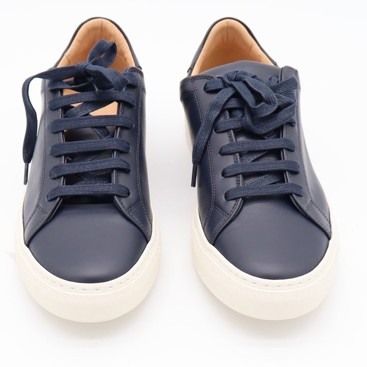 Margaux The Sneaker Navy Calf Leather Low Top Lace Up Shoes 39.5 M New In Box