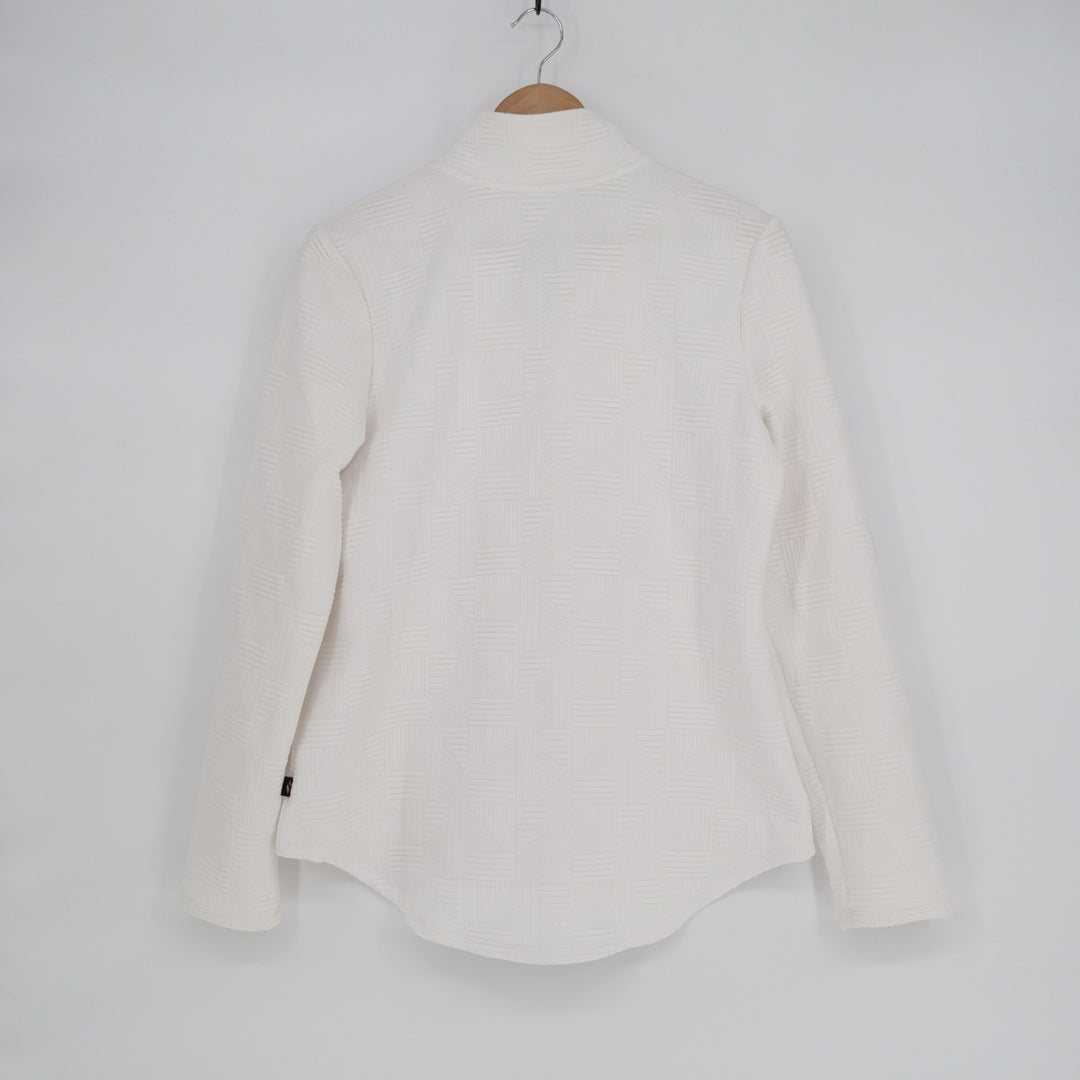 Skechers GO WALK Everywhere Track Jacket Women M White Full Zip Stretch Textured