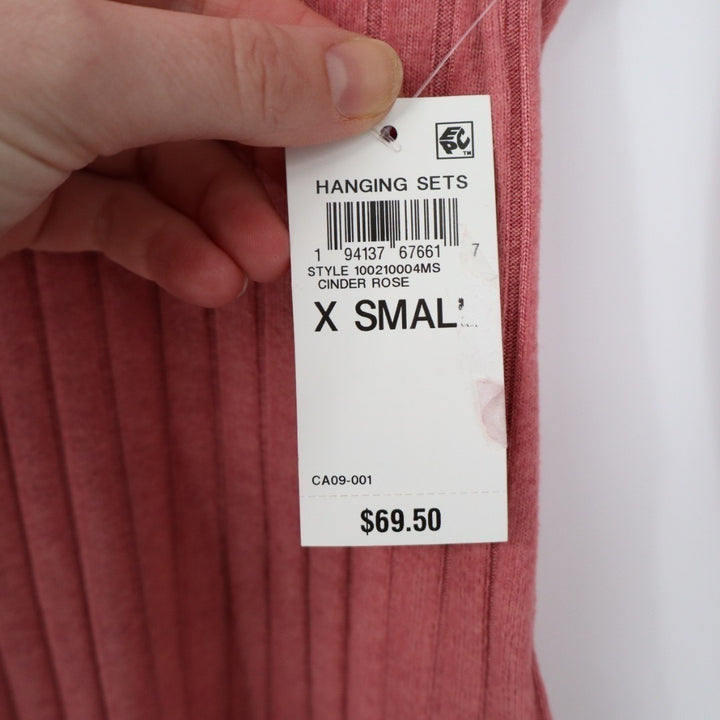 State of Day Intimates Pajama Top Womens XS Cinder Rose Pink Ribbed Henley Neck