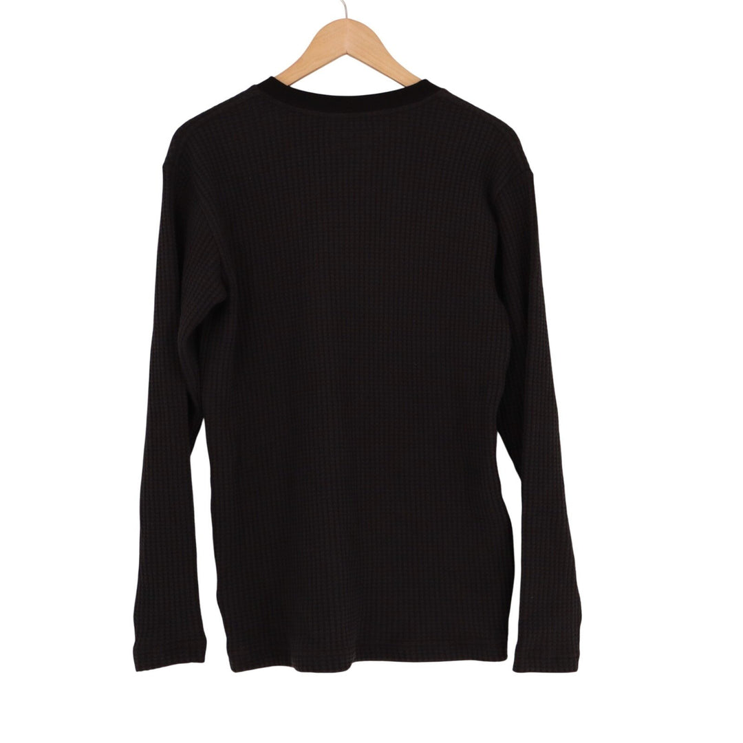 American Giant Crew T Shirt Mens Small Black Cotton Stretch Waffle Knit Slim Fit