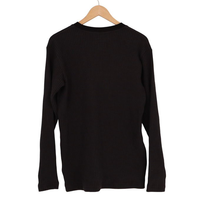 American Giant Crew T Shirt Mens Small Black Cotton Stretch Waffle Knit Slim Fit
