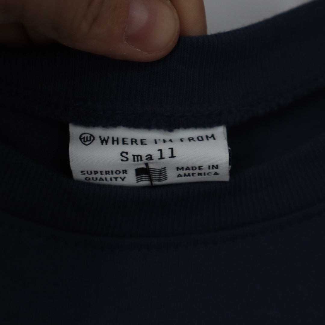 Where I'm From Connecticut USA Navy Blue Graphic Boxy Cropped T-Shirt Small