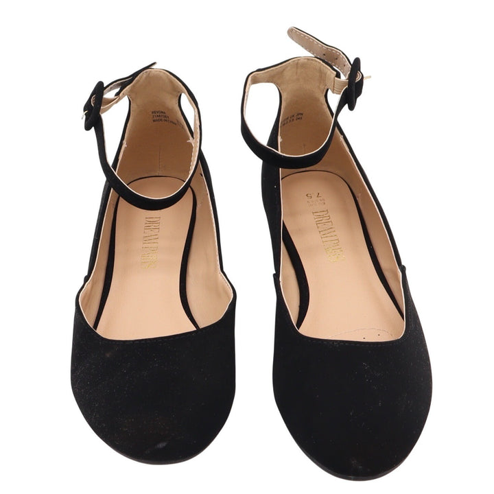 Dream Pairs Wedge Flats Womens 7.5 Revona Black Ankle Strap Pointed Toe Good