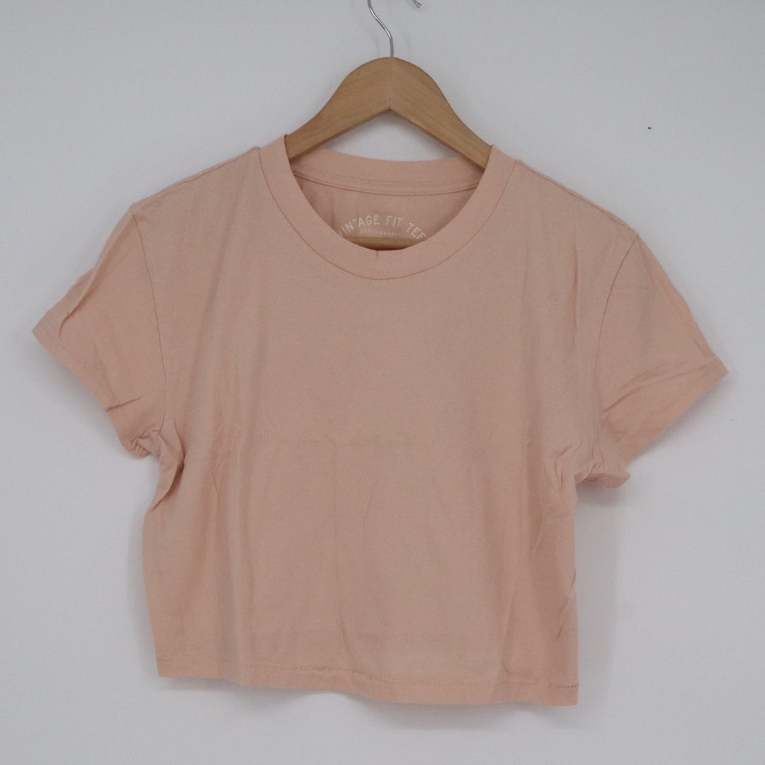 Aeropostale Vintage Fit Tee Peach Cotton Cropped Short Sleeve T-Shirt Medium
