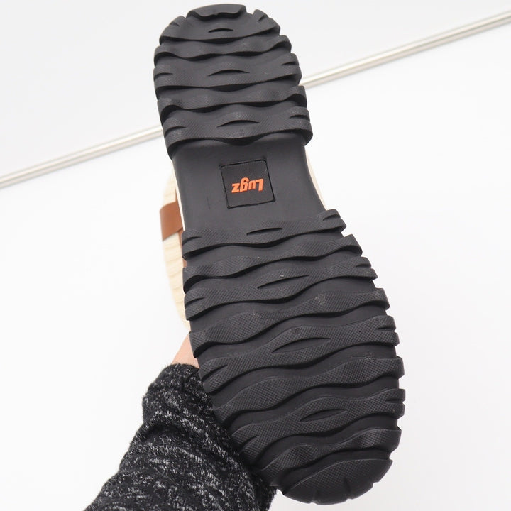 Lugz Duck Boots Womens 8 Tallulah Brown Black Water Resistant Faux Fur New