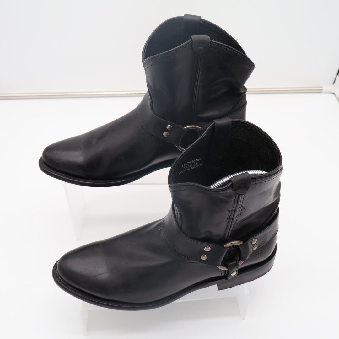 Frye Wyatt Harness 72370 Bootie Womens US 8B Black Leather Pull On Ankle Boots
