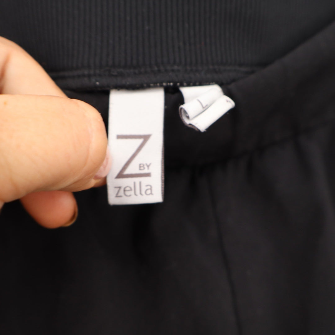 Z by Zella Womens Black Active Workout Shorts Front Zip Pockets Size L