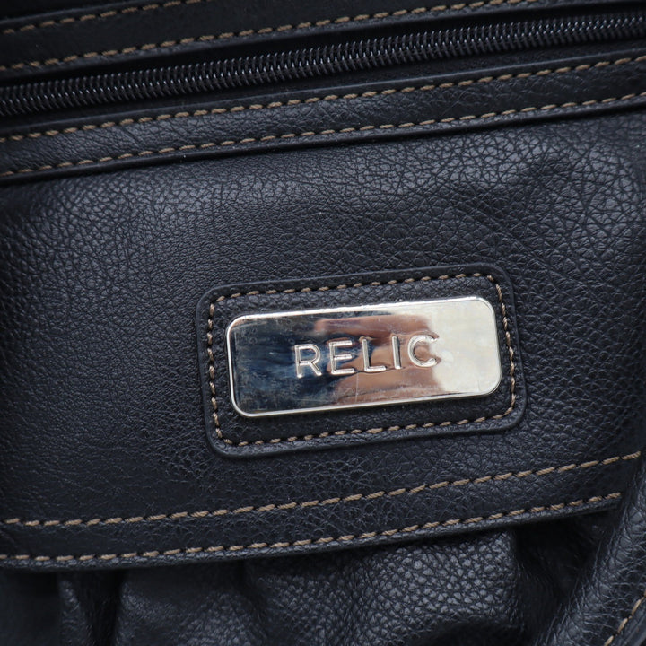 Relic Handbag Women's OS Crossbody Satchel Black Faux Leather Multi-Pocket