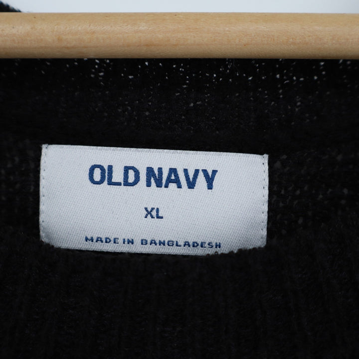 Old Navy Sweater Tank Womens XL Black Rib Knit Relaxed fit Sleeveless Crew Neck