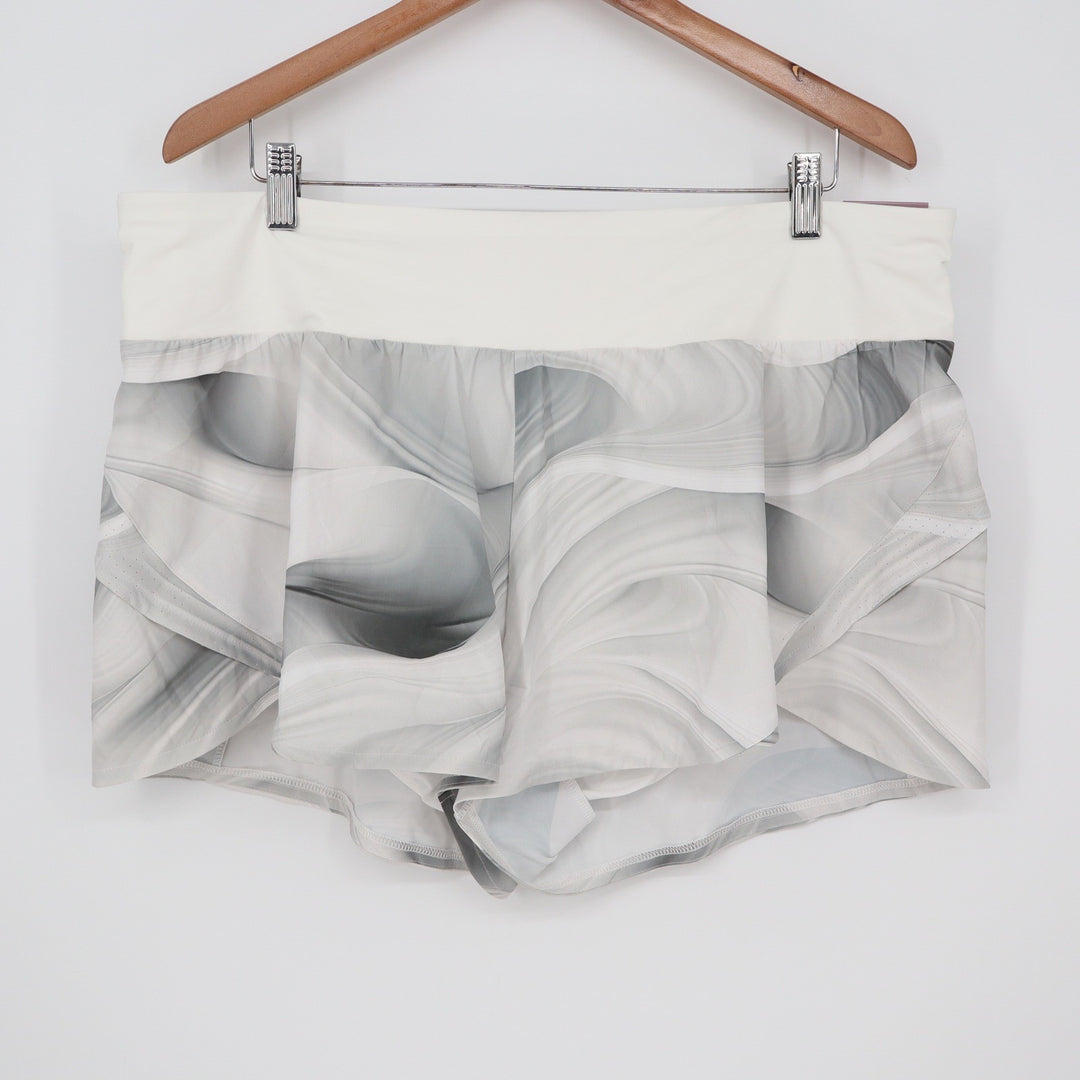 CALIA Kick It Up Mid Rise Performance Shorts XXL Dune Grey Marble 3" Inseam