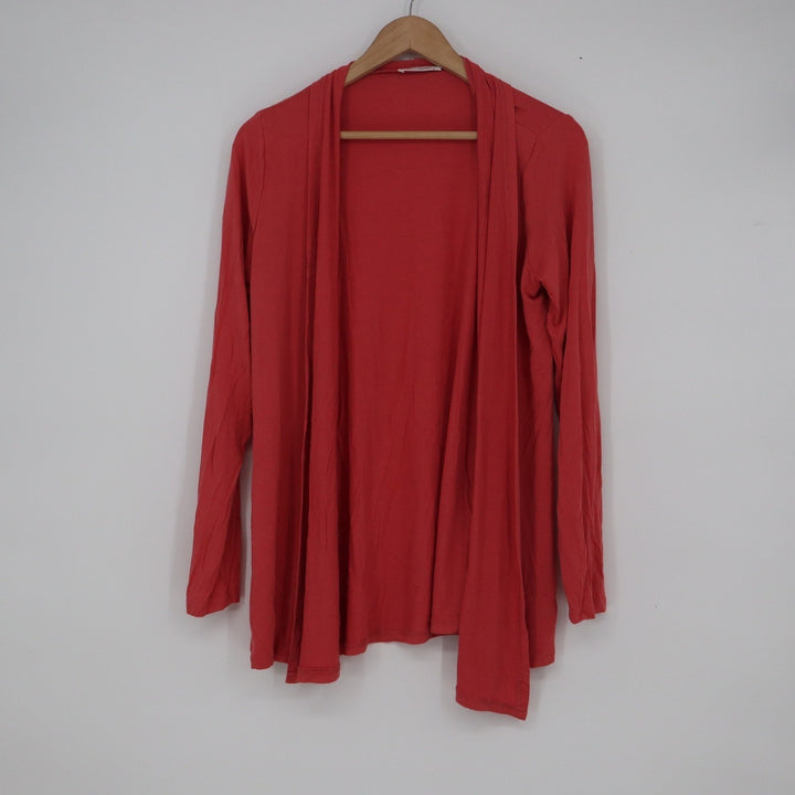 Newchoice Womens Open Front Cardigan Coral Red Long Sleeve Viscose Stretch Small