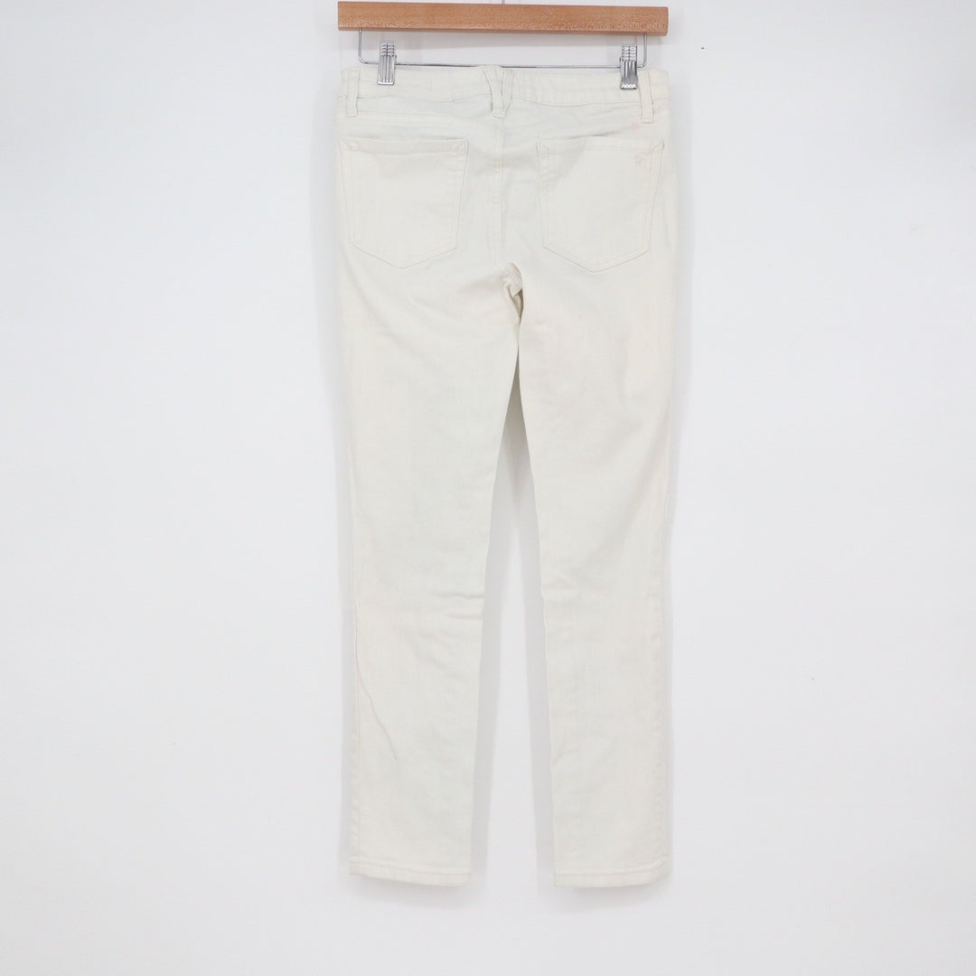 Jessica Simpson Rolled Crop Skinny Jeans Cream Off White Size 4/27 10419