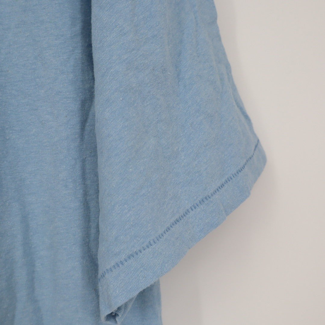 American Giant Men's Hemp Jersey Crew Tee Size XL Power Blue Made In USA