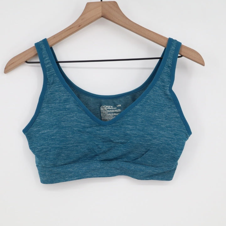 Jockey Seamfree Back Smoothing Bralette Bra Womens Large Teal Stretch Padded