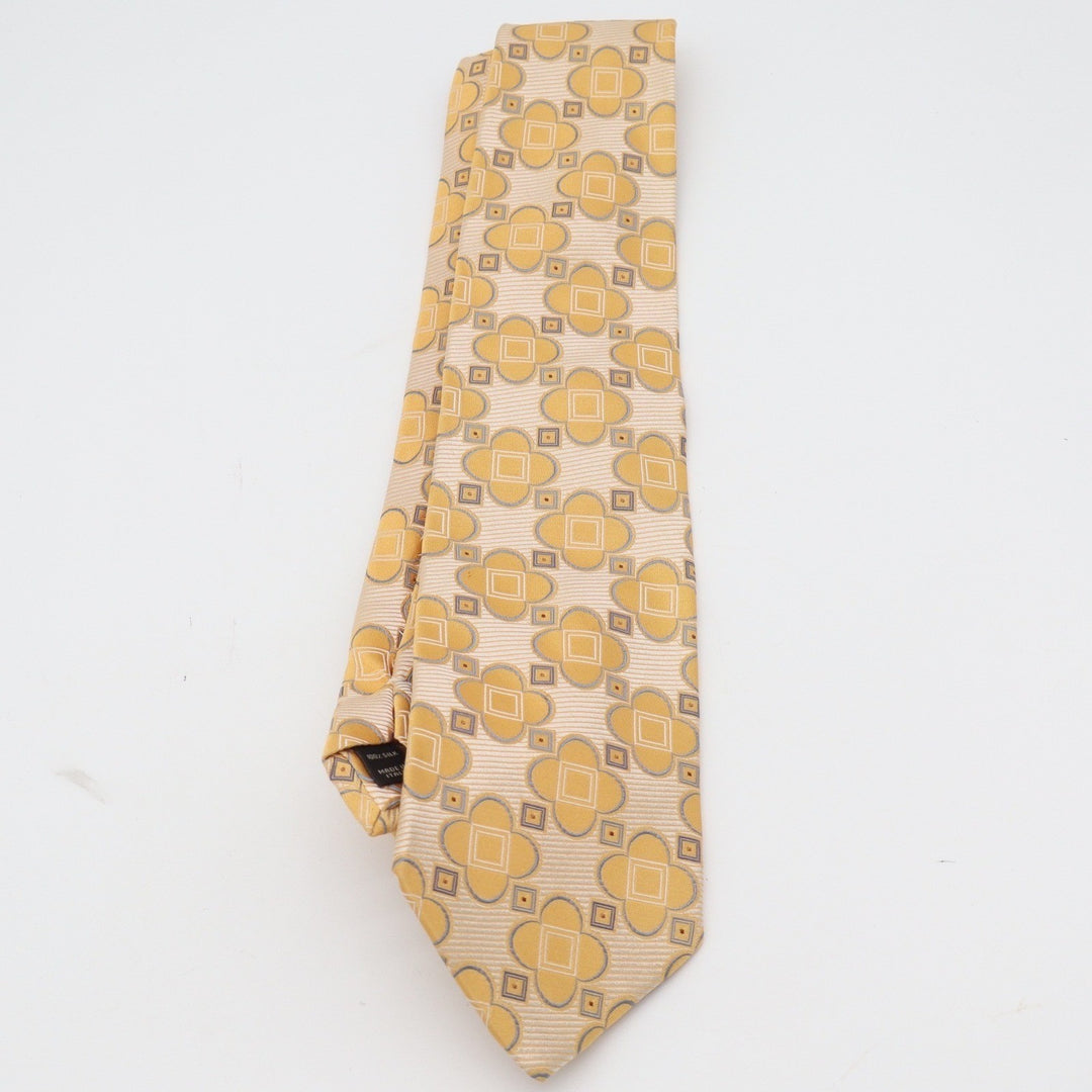 Jos A Bank Signature Collection Gold Geometric Silk Tie Made in Italy