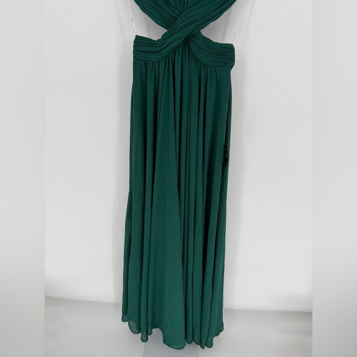 Lulus Vivid Imagination Forest Green Cutout Maxi Dress Size S