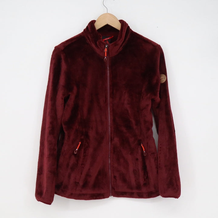 Gerry Womens Burgundy High Pile Fleece Full Zip Jacket Size M Maroon