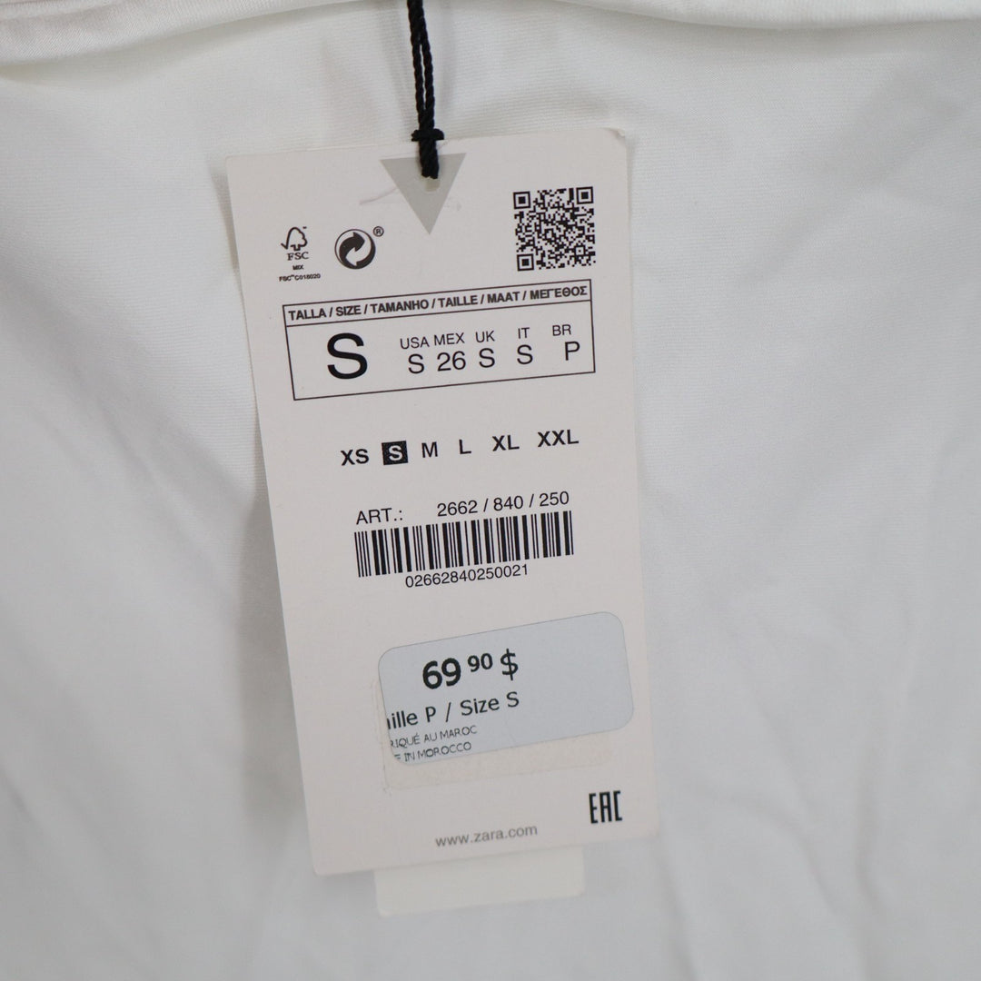Zara Maxi Dress Womens Small White Sleeveless Cut-Out Back Spaghetti Straps