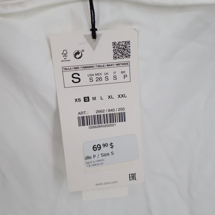 Zara Maxi Dress Womens Small White Sleeveless Cut-Out Back Spaghetti Straps