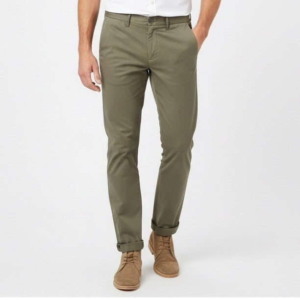 LOGG H M Mens Khaki Chino Pants Slim Fit Size 32 Waist 17 Inseam 28
