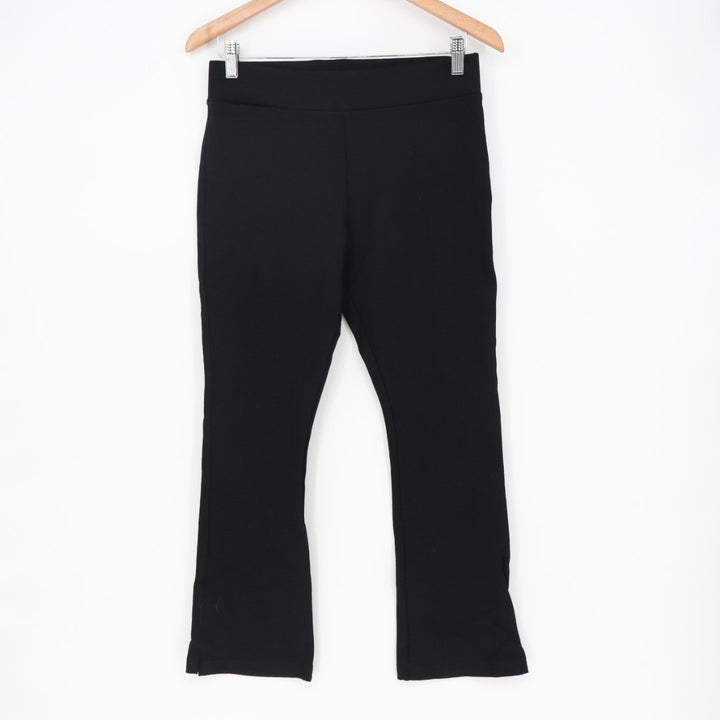 American Giant Leggings Womens 8 Tall Black Stretch Ankle Slit High Waist Flared