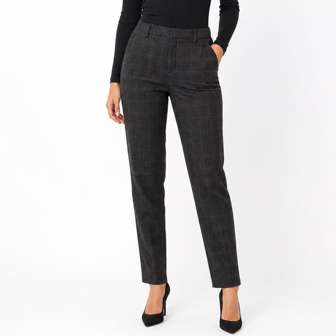 Zara Woman Grey Plaid Slim Tailored Trousers Pants Size 4