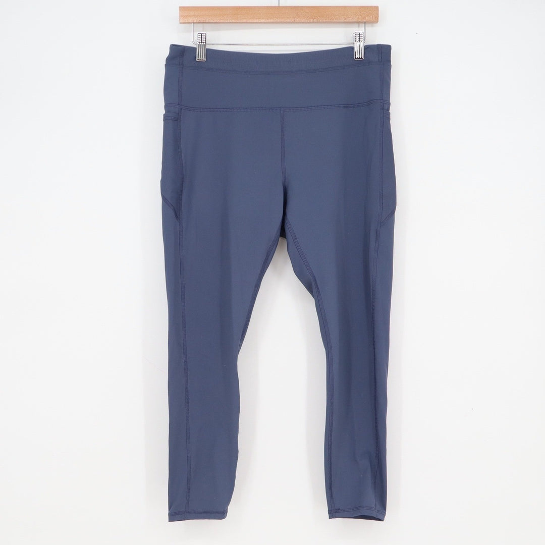 RBX Live Life Active Womens XL Blue High Waisted Pocket Cropped Leggings