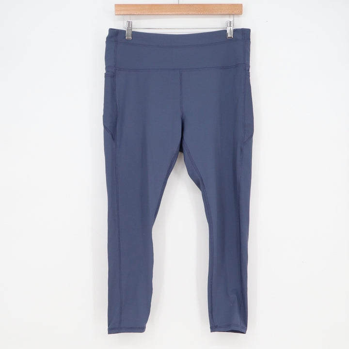 RBX Live Life Active Womens XL Blue High Waisted Pocket Cropped Leggings