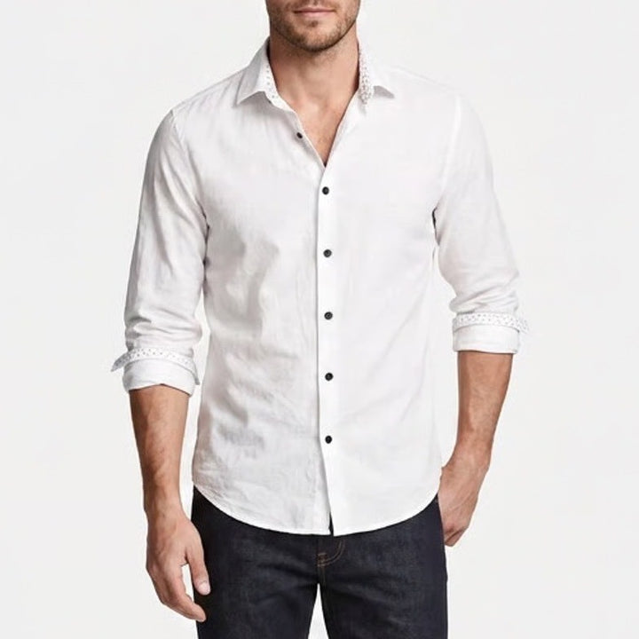 HM Slim Fit White Button Down Shirt Mens Small Long Sleeve Cotton 8