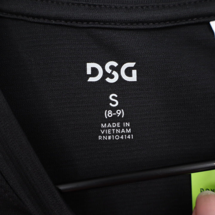 DSG Boys Movement Tee Pure Black Short Sleeve Athletic Shirt Size S 8-9