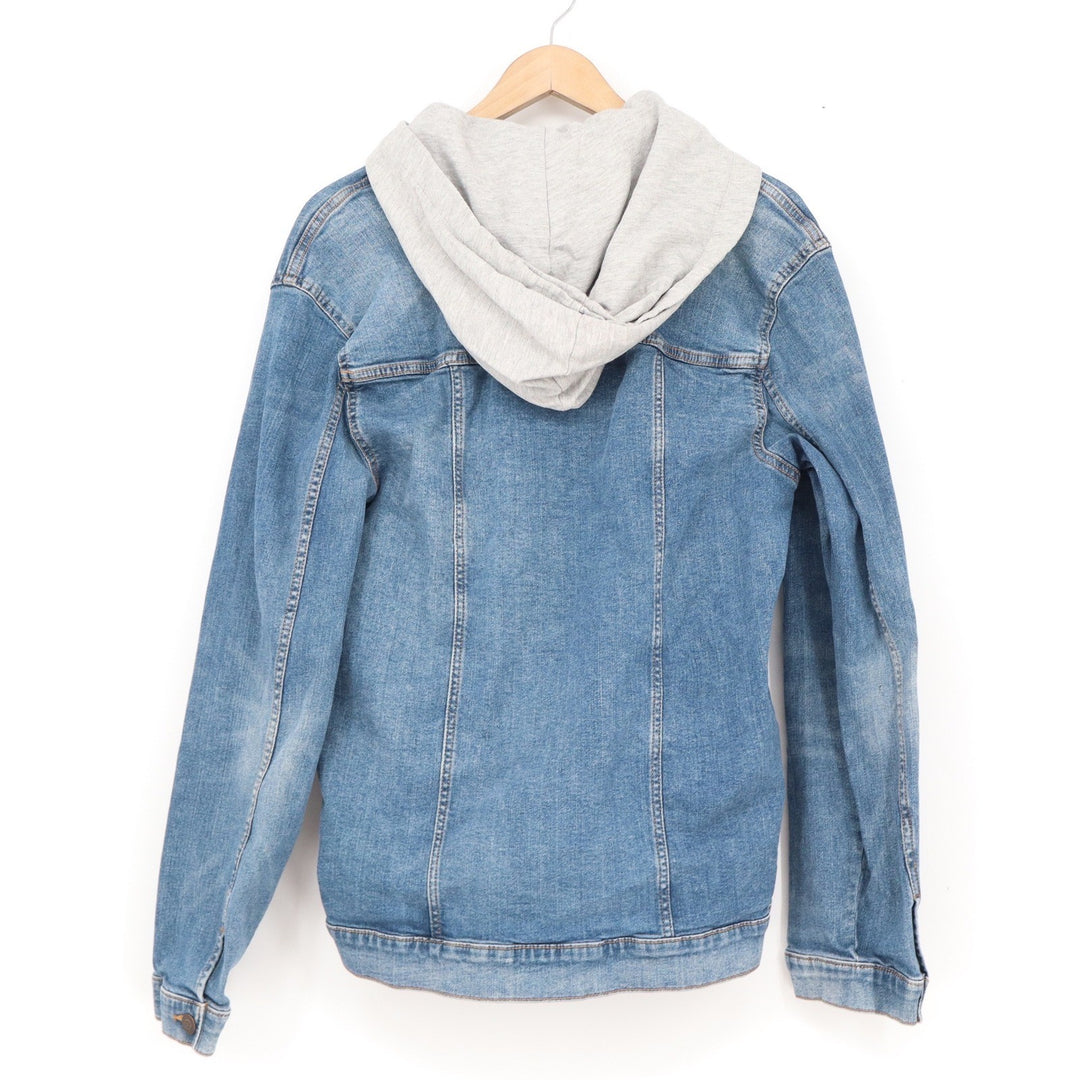 Thereabouts Boys XXL 22H Husky Denim Trucker Jacket Removable Hood Medium Wash