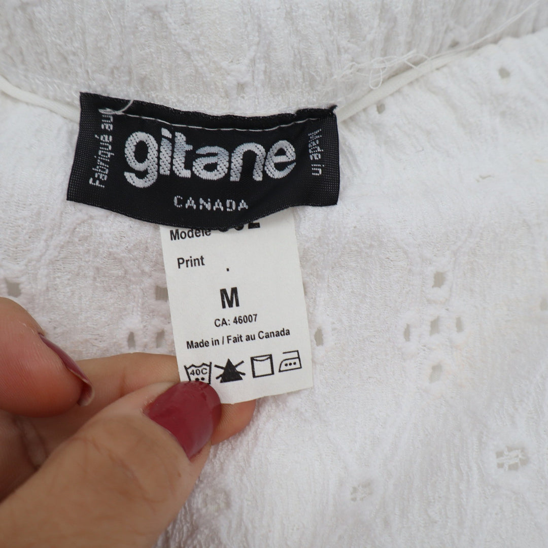 Gitane Skort Womens M CJ2 White Eyelet Lace Tiered Ruffle Stretch Pocket Good