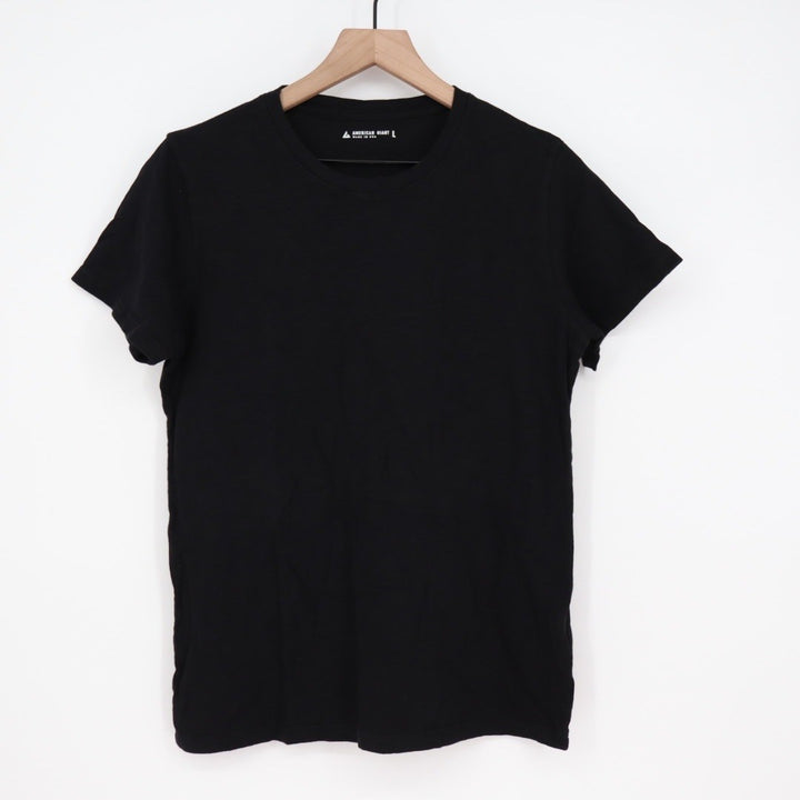 American Giant Classic Black Crew Neck T Shirt Mens Size L Made in USA Cotton