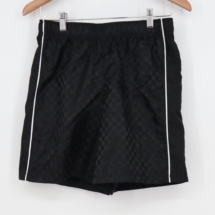 DSG Boys XL 18 Woven Soccer Shorts Pure Black Checkered NEW
