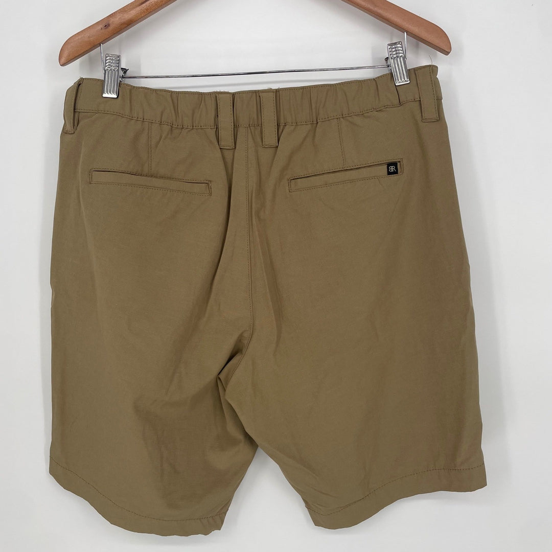 Banana Republic Men's Tan Chino Shorts Flat Front Stretch Size 34