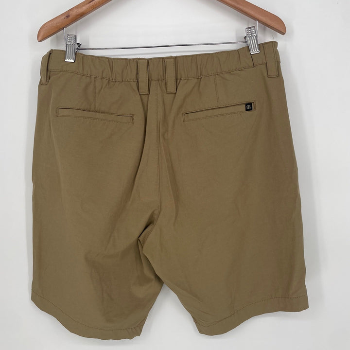 Banana Republic Men's Tan Chino Shorts Flat Front Stretch Size 34