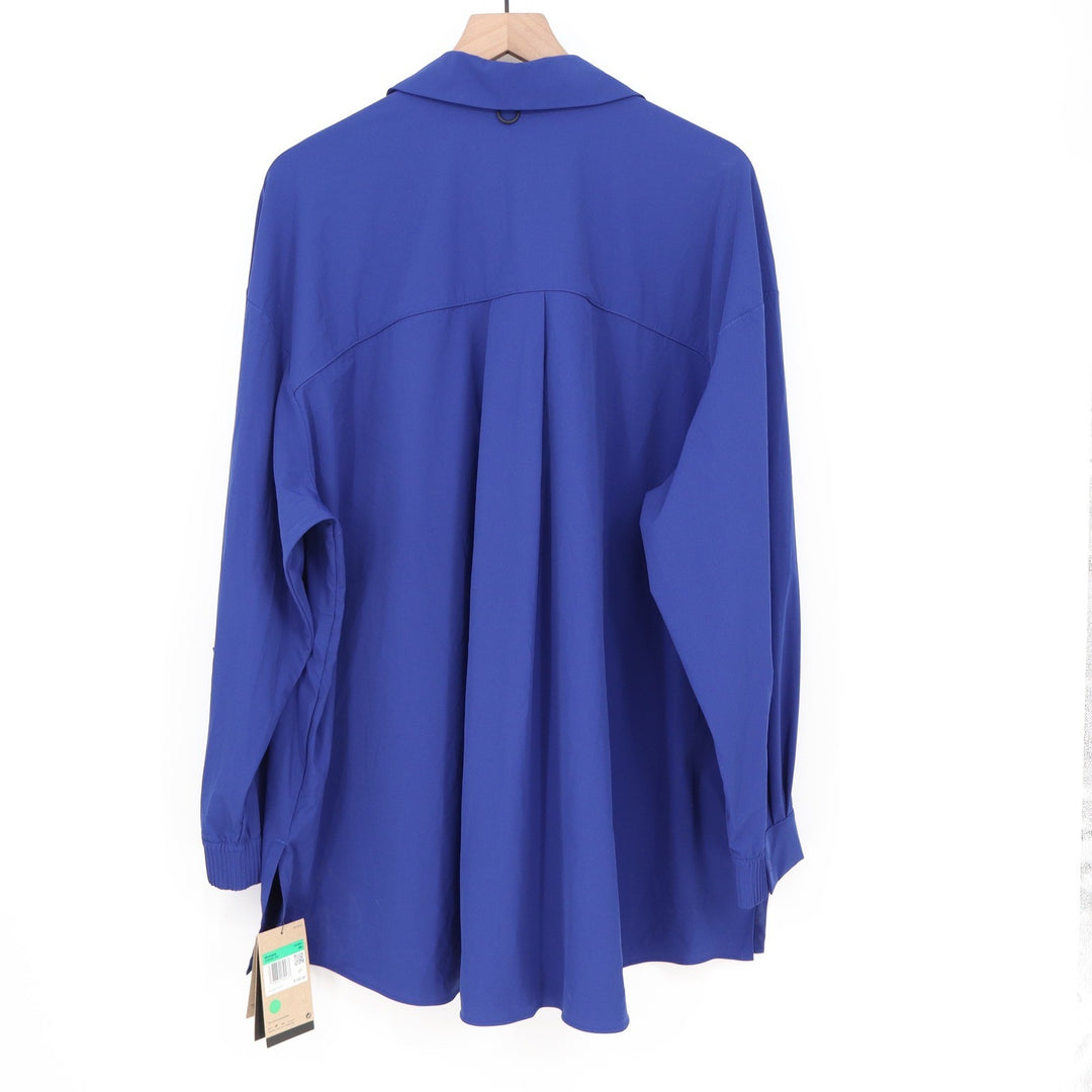 Nike 24.7 Dri-FIT Womens XL Blue Long Sleeve Button Up Shirt