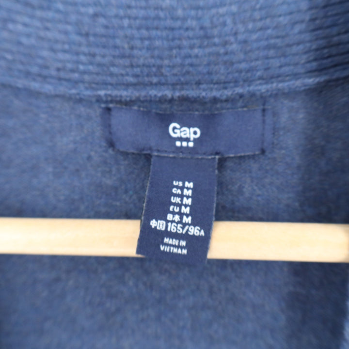 Gap Cardigan Sweater Womens Medium Dark Blue Knit Open Front Ribbed Long Sleeve