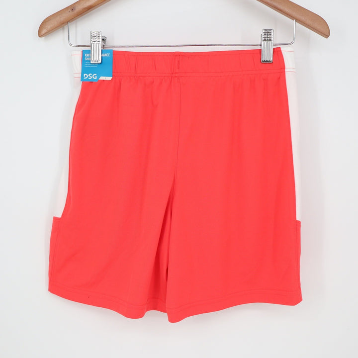 DSG Boys All Sport Shorts Cabana Coral White Moisture Wicking Size L 14-16 NEW