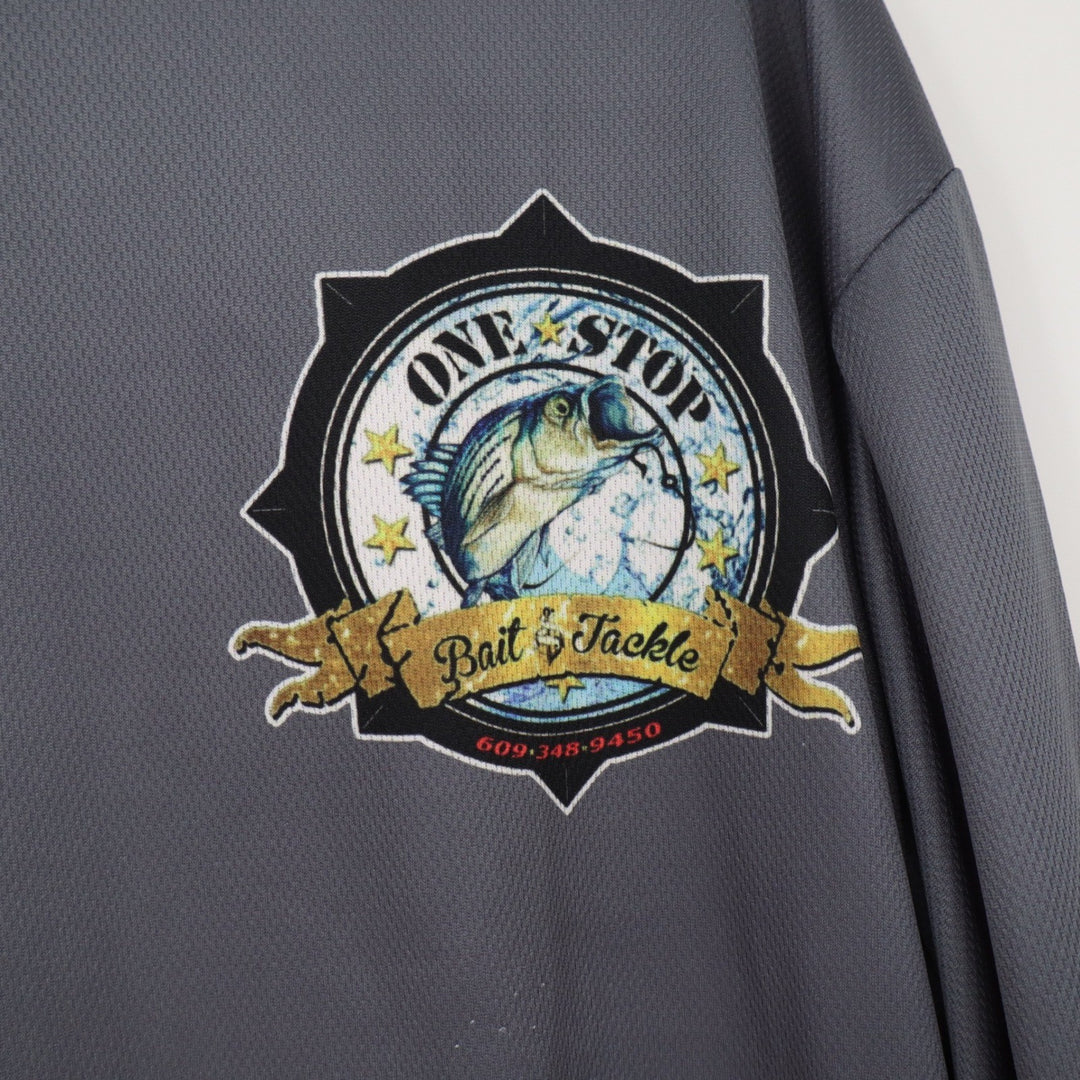 Unbranded Performance Shirt Mens 2XL One Stop Bait & Tackle Gray Fishing