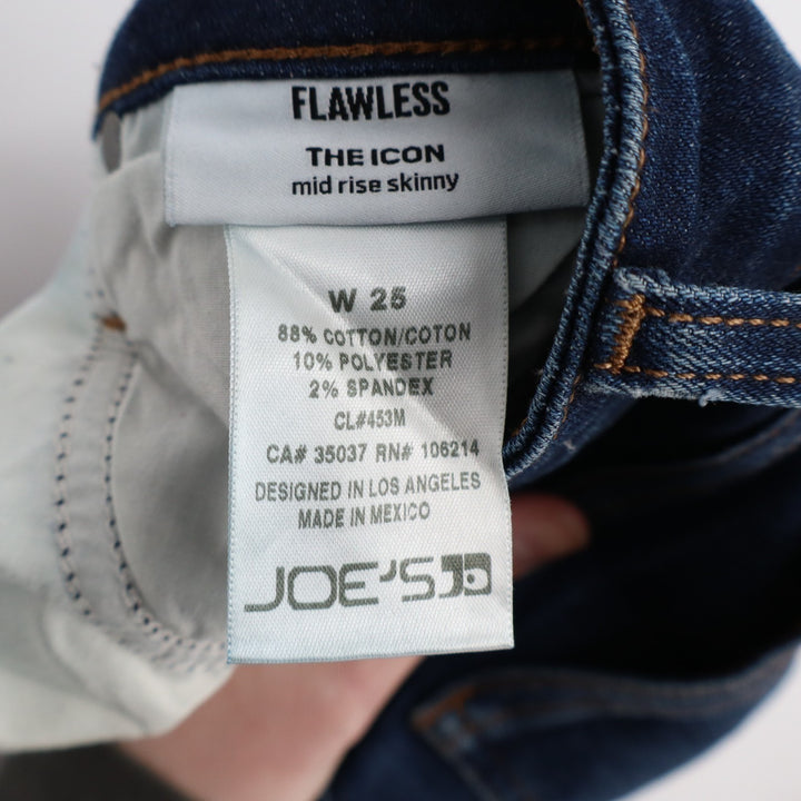 Joe's Flawless The Icon Mid Rise Skinny Ankle Jeans Womens 25 Blue Denim Stretch